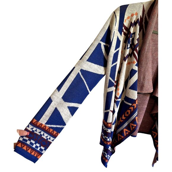 Flying Tomato Southwest Aztec Print Women's Medium Open Front Cardigan Cozy - Picture 4 of 6